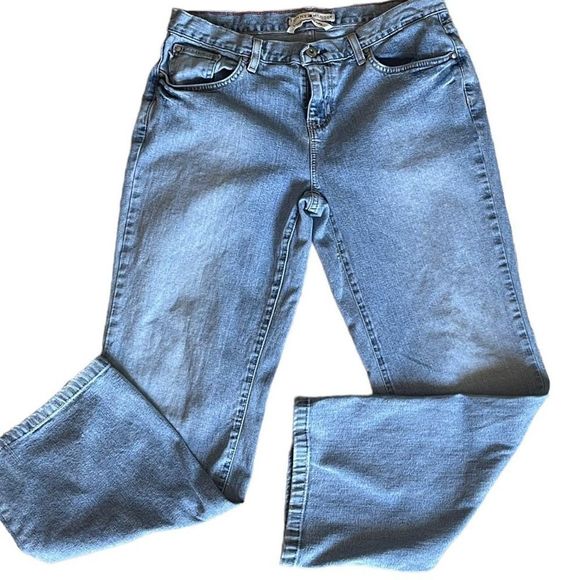 Tommy Hilfiger 00’s Low Rise Flare Hiphugger Denim Jeans - Leather Flag Patch - Picture 13 of 15